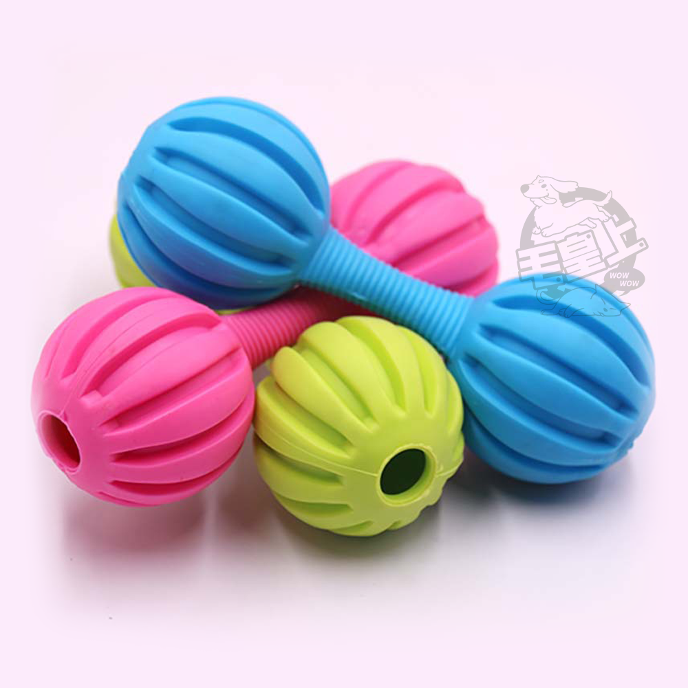 【毛皇上】橡膠槓鈴 寵物發聲玩具 鈴鐺玩具 狗狗潔牙 橡膠玩具 狗狗玩具-細節圖6