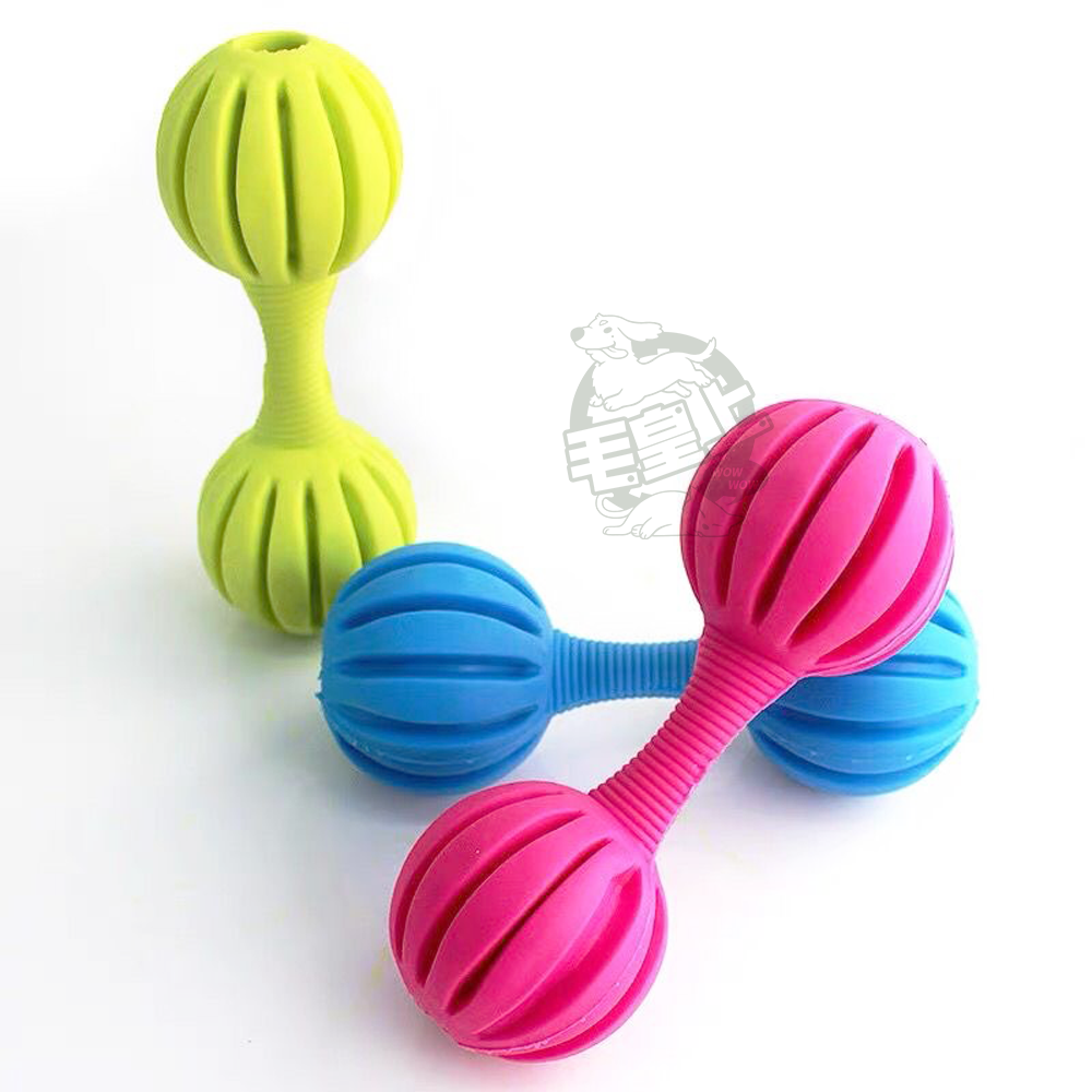 【毛皇上】橡膠槓鈴 寵物發聲玩具 鈴鐺玩具 狗狗潔牙 橡膠玩具 狗狗玩具-細節圖7
