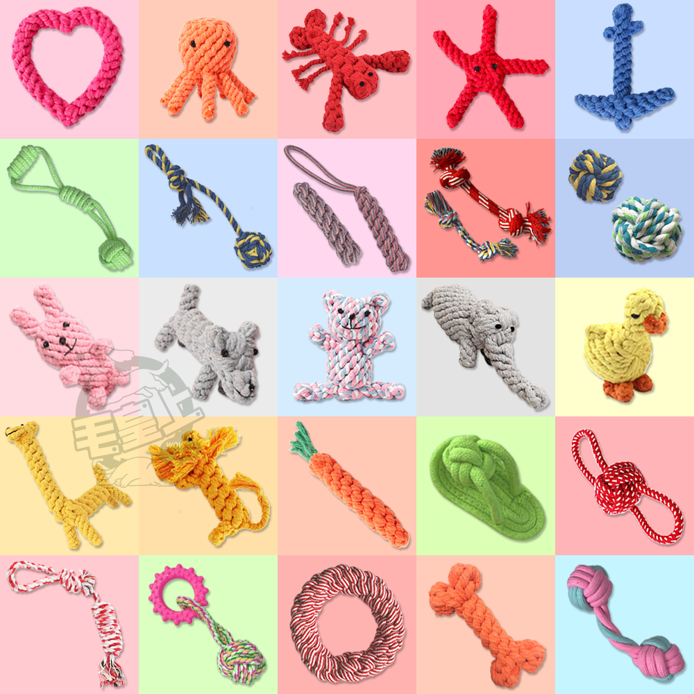 【台灣出貨】❤寵物玩具 棉繩玩具 啃咬玩具 寵物互動玩具 狗狗耐咬玩具  貓咪玩具 狗狗玩具【WOWWOW】-細節圖2