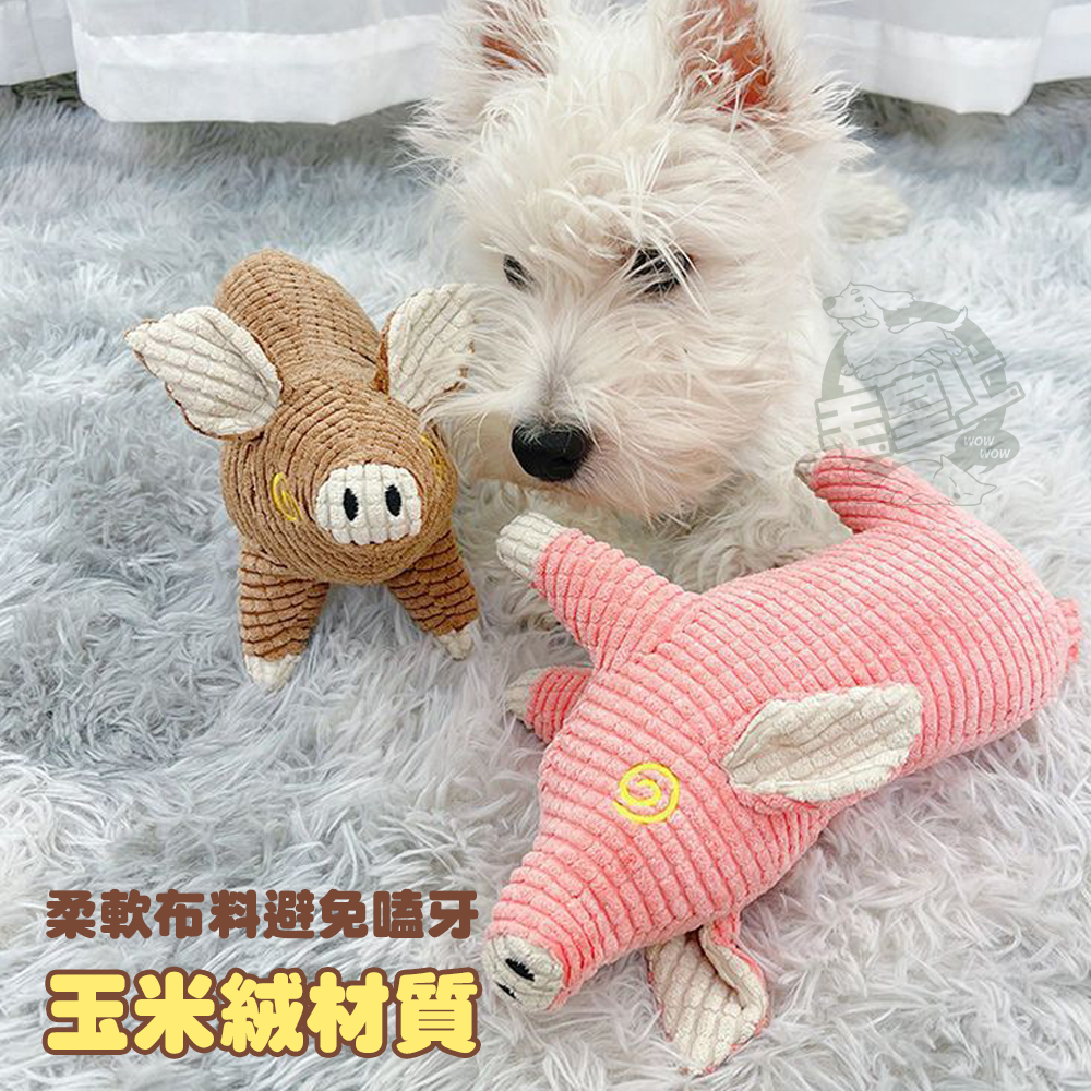 【毛皇上】發聲毛絨豬 加厚玉米絨 毛絨玩具 發聲玩具 啾啾聲 狗狗玩具-細節圖4