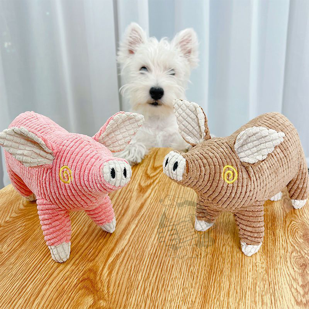 【毛皇上】發聲毛絨豬 加厚玉米絨 毛絨玩具 發聲玩具 啾啾聲 狗狗玩具-細節圖6