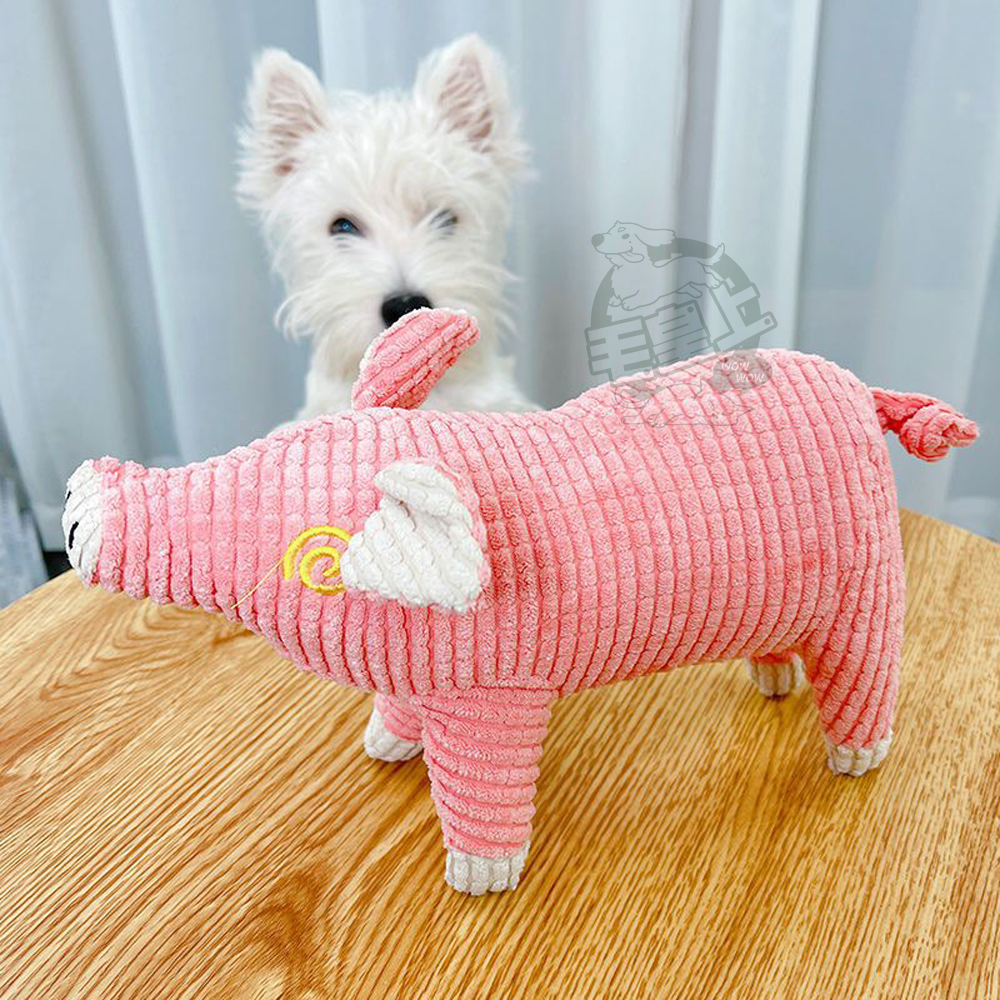 【毛皇上】發聲毛絨豬 加厚玉米絨 毛絨玩具 發聲玩具 啾啾聲 狗狗玩具-細節圖7