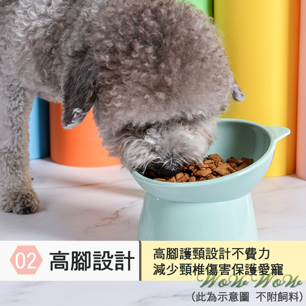 【台灣出貨】❤寵物用品 貓型塑料高腳碗 2種款式 餵食碗 飼料碗 貓碗 狗碗 寵物碗 護頸碗【WOWWOW】-細節圖3