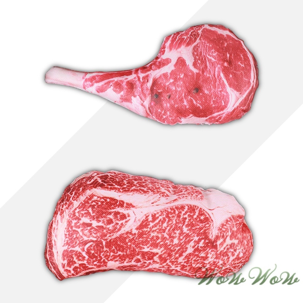 【台灣出貨】❤寵物玩具 牛津布仿真牛排 發聲玩具 撕咬玩具 擠壓玩具 紓壓玩具 解悶玩具 貓狗玩具【WOWWOW】-細節圖9