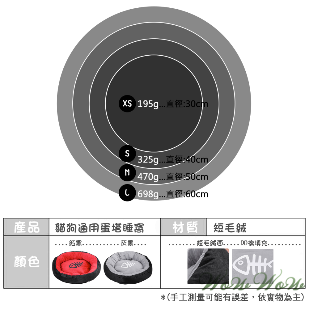 【台灣出貨開發票】❤寵物用品 貓狗通用寵物床 狗床 寵物墊 凹型窩 蛋塔窩 寵物睡墊 保暖墊 貓窩狗窩【WOWWOW】-細節圖7