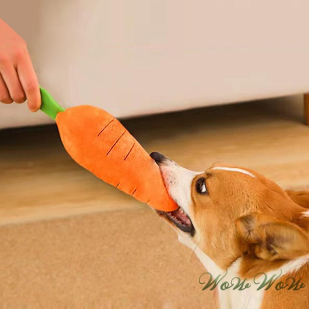 【台灣出貨開發票】❤寵物玩具 超大紅蘿蔔發聲玩具 紅蘿蔔 毛絨玩具 發聲玩具 啃咬玩具 狗狗玩具【WOWWOW】-細節圖9