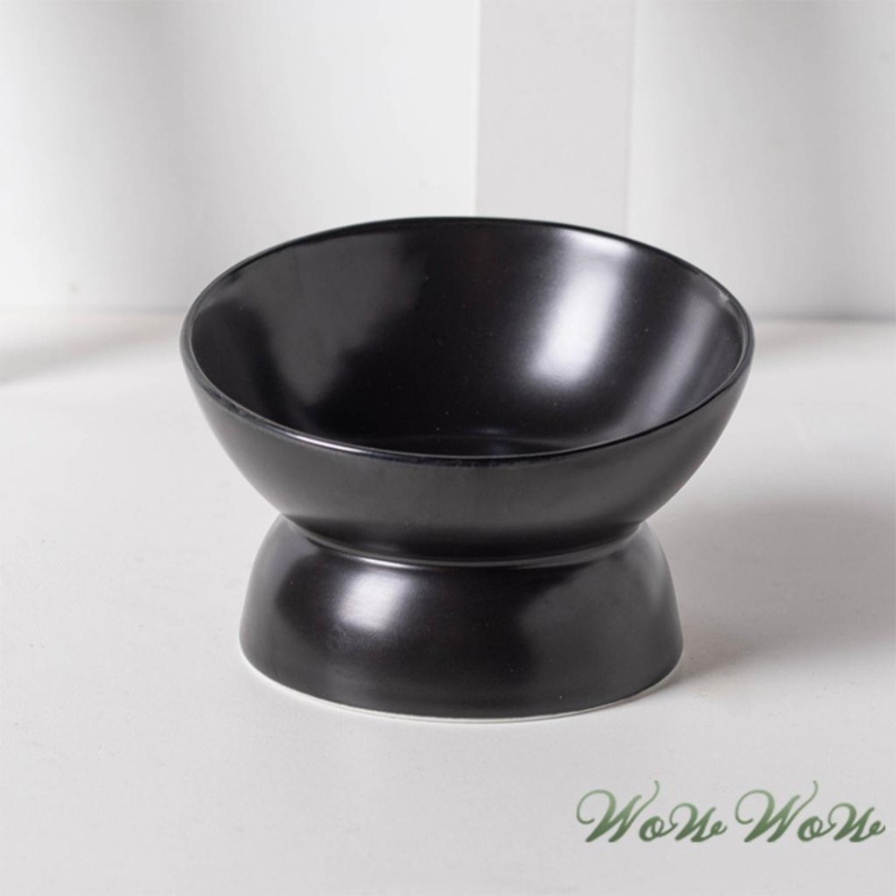 【毛皇上】❤寵物用品 黑色系陶瓷貓碗 酷黑高腳陶瓷碗 陶瓷碗 喝水碗 餵食碗 貓碗 寵物碗-細節圖6