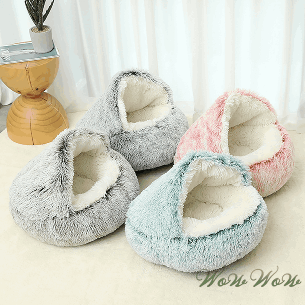 【毛皇上】❤寵物用品 毛絨貝殼窩 長毛絨 寵物窩 貝殼窩 保暖窩 寵物睡窩 貓窩狗窩【WOWWOW】-細節圖10