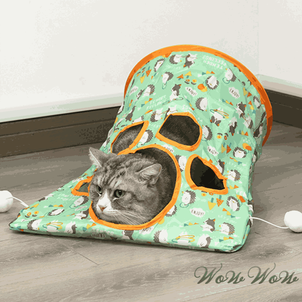 【台灣出貨】❤寵物玩具 響紙貓隧道 折疊貓隧道 貓隧道袋 貓通道 響紙隧道 逗貓玩具 貓咪玩具【WOWWOW】-細節圖7