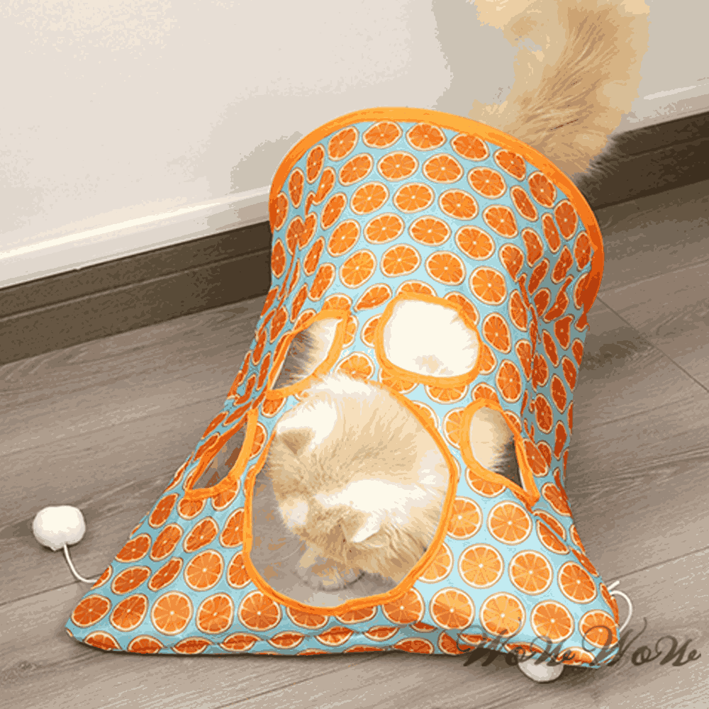 【台灣出貨】❤寵物玩具 響紙貓隧道 折疊貓隧道 貓隧道袋 貓通道 響紙隧道 逗貓玩具 貓咪玩具【WOWWOW】-細節圖9