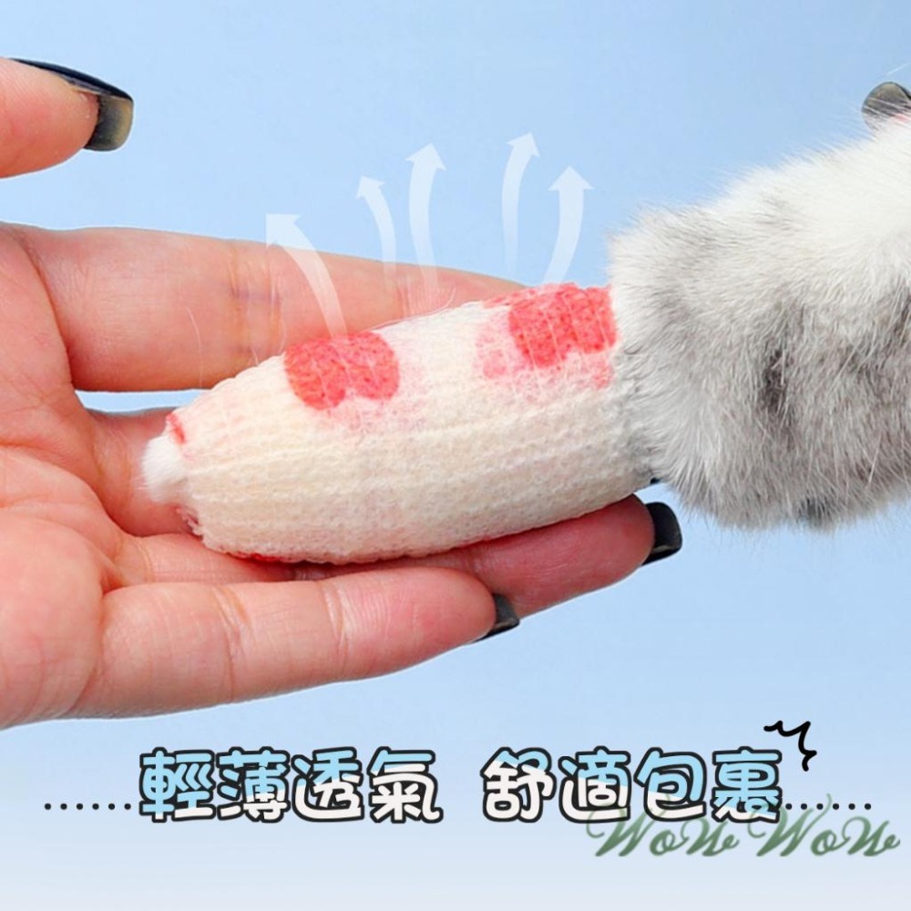 【毛皇上】❤寵物用品 寵物繃帶 彈力自黏 無紡布 寵物包紮 運動繃帶 貓狗腳套 寵物彈力繃帶【WOWWOW】-細節圖6