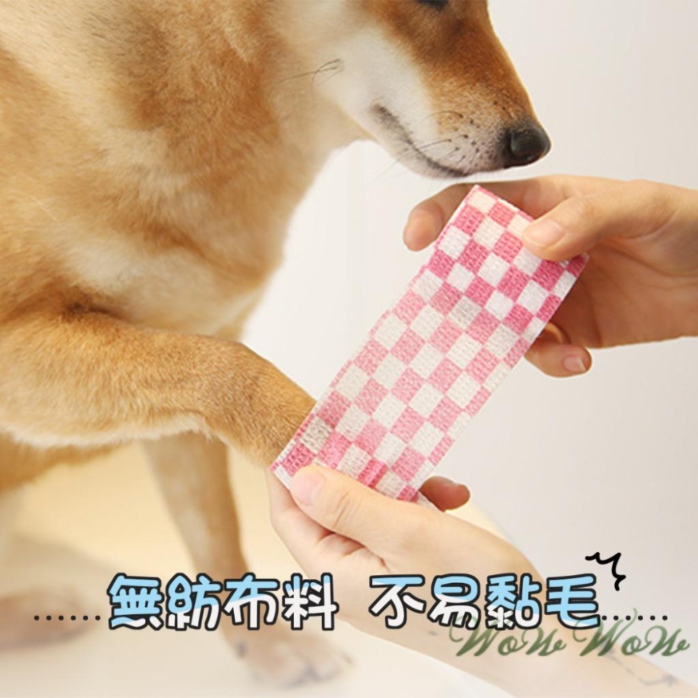 【毛皇上】❤寵物用品 寵物繃帶 彈力自黏 無紡布 寵物包紮 運動繃帶 貓狗腳套 寵物彈力繃帶【WOWWOW】-細節圖7