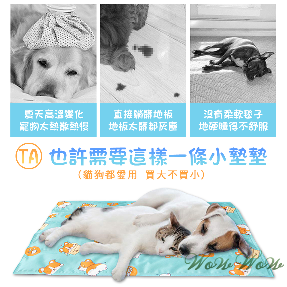 【毛皇上】❤寵物用品 急凍冷凝膠墊 凝膠款 可愛卡通 凝膠墊 涼感墊 寵物涼墊 貓狗睡墊 寵物凝膠墊【WOWWOW】-細節圖3