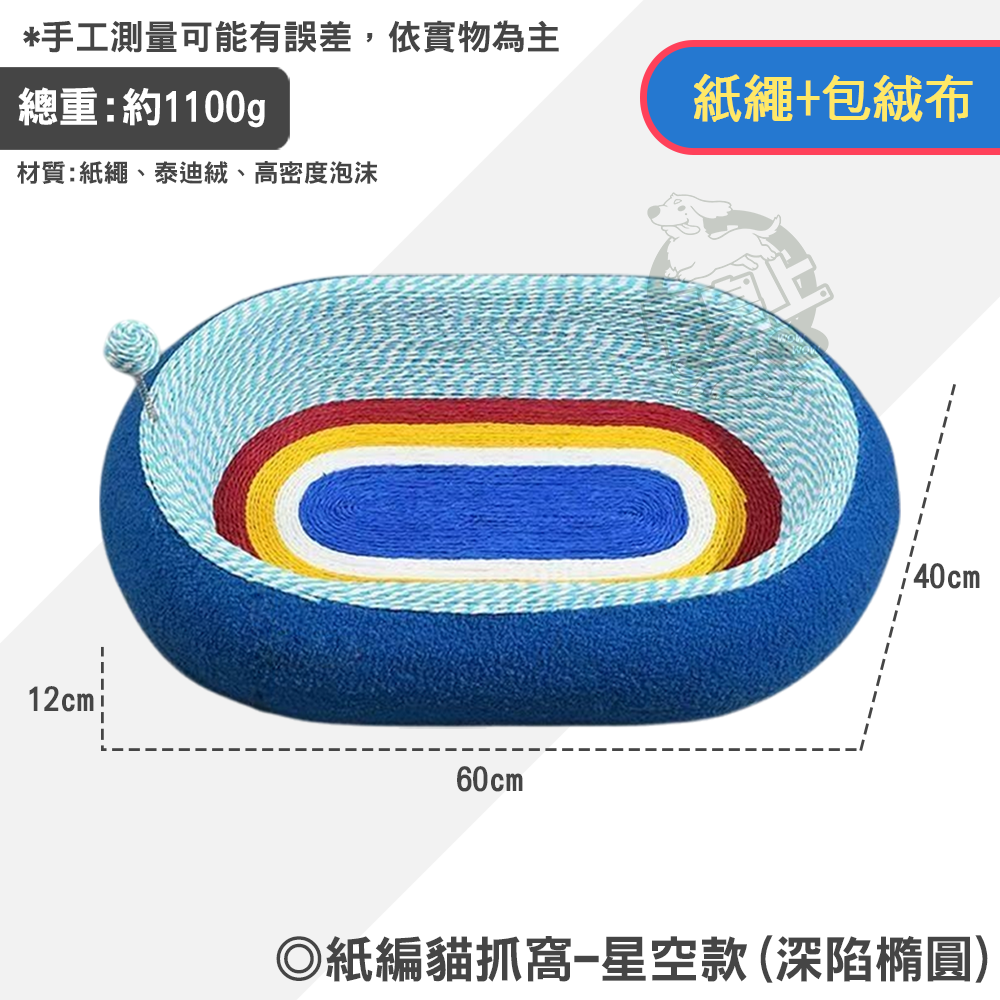 【毛皇上】❤貓抓窩 劍麻貓抓窩 紙編貓抓窩 劍麻繩 紙繩 泰迪絨布 貓抓板 貓玩具-規格圖8