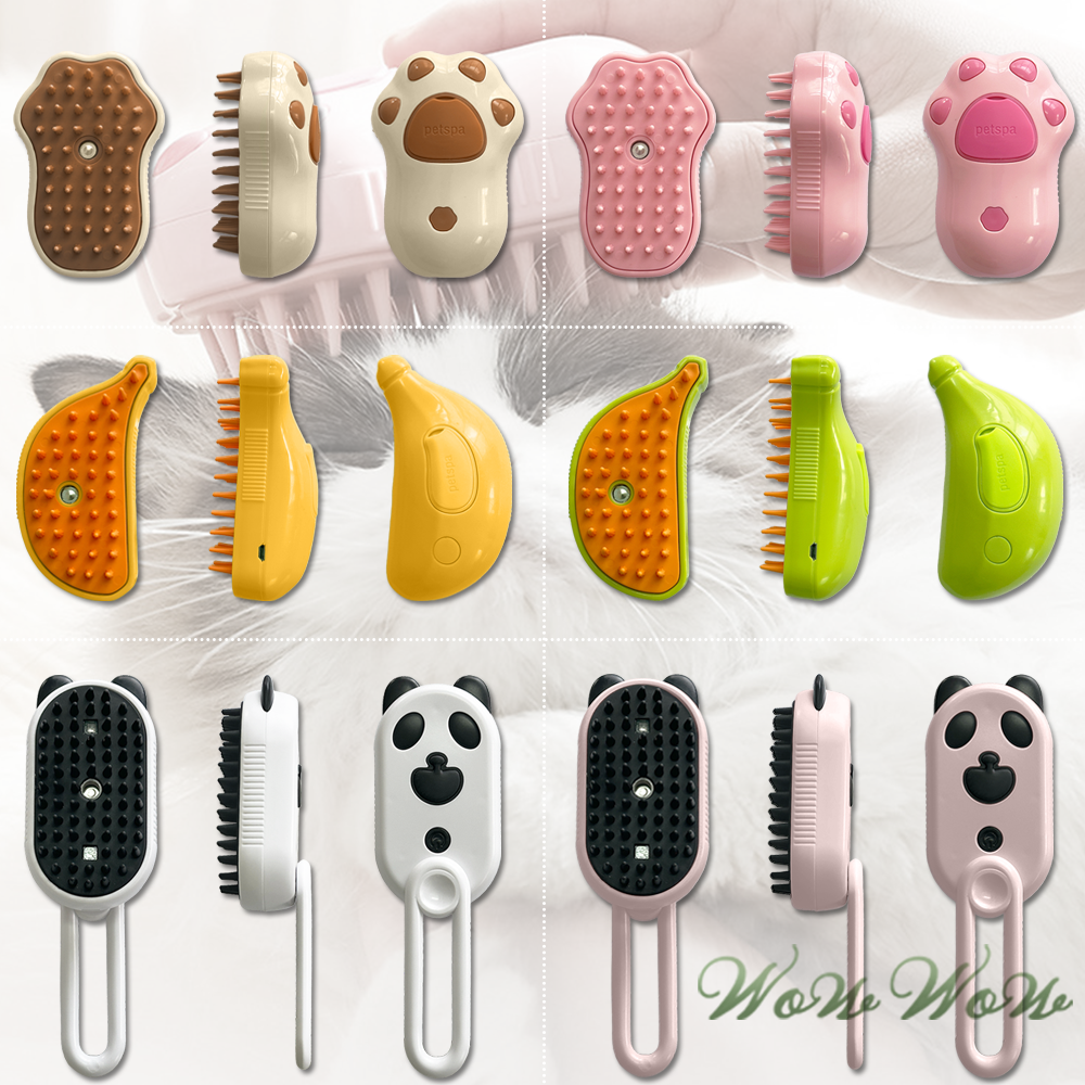 【台灣出貨】❤寵物用品 電動噴霧寵物按摩梳 免洗精華液 按摩梳毛 除廢毛 寵物洗澡 矽膠梳 寵物梳【WOWWO】-細節圖9