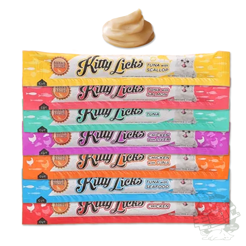 【台灣出貨】❤寵物零食 Kitty Licks甜甜貓肉泥 1條15g 貓咪肉泥 寵物肉泥 貓咪零食【WOWWOW】-細節圖2