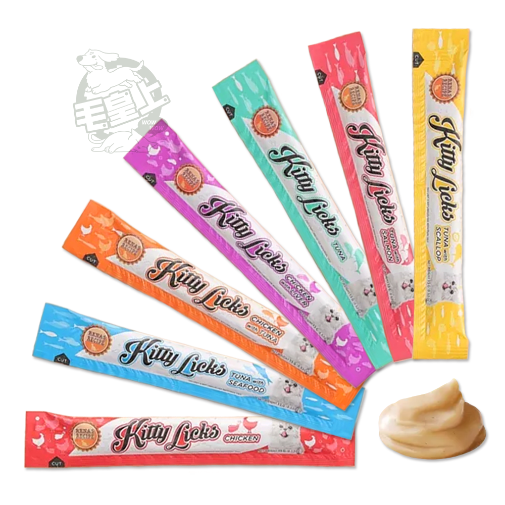 【台灣出貨】❤寵物零食 Kitty Licks甜甜貓肉泥 1條15g 貓咪肉泥 寵物肉泥 貓咪零食【WOWWOW】-細節圖3