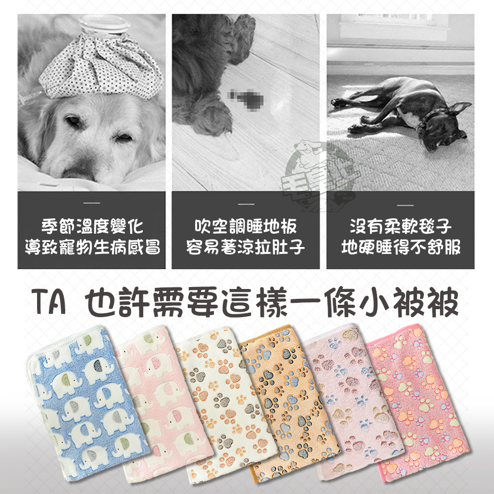 【台灣出貨】❤寵物用品 法蘭絨寵物毛毯 珊瑚絨 寵物小被被 保暖毛毯 保暖墊 貓窩狗窩 寵物毛毯【WOWWOW】-細節圖2