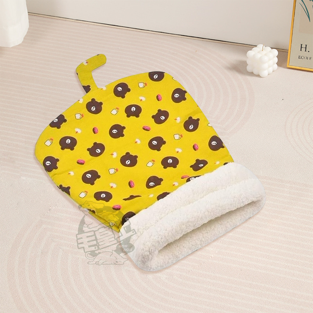 【台灣出貨】❤寵物用品 保暖寵物睡袋窩 棉麻布拼羊羔絨 加厚睡袋 寵物睡袋 保暖睡袋 冬季保暖 貓窩狗窩【WOWWOW】-細節圖6