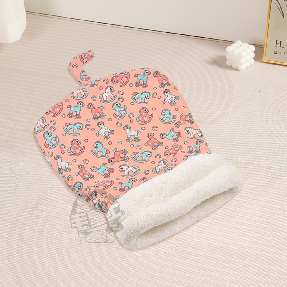 【台灣出貨】❤寵物用品 保暖寵物睡袋窩 棉麻布拼羊羔絨 加厚睡袋 寵物睡袋 保暖睡袋 冬季保暖 貓窩狗窩【WOWWOW】-細節圖7