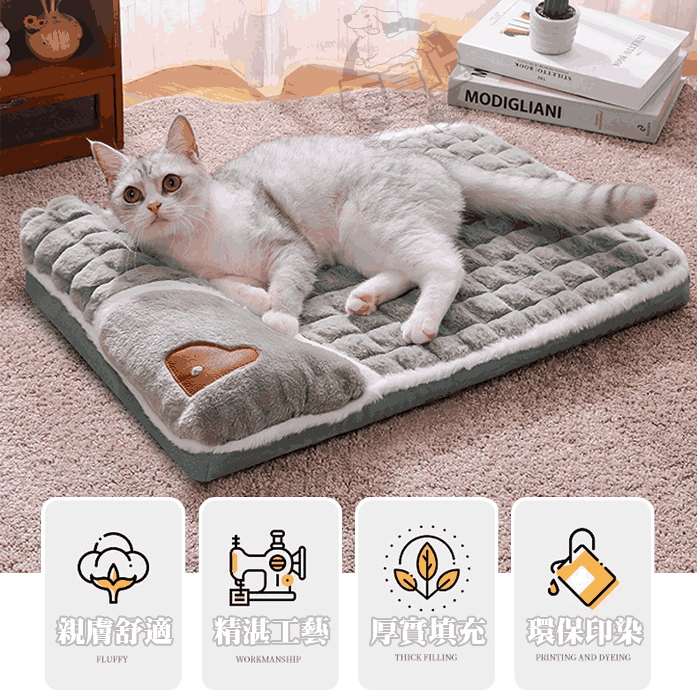 【毛皇上】❤寵物用品 加厚枕頭睡床 加厚寵物床 可拆式 可拆式寵物窩 寵物睡墊 寵物床墊 狗床 貓窩狗窩【WOWWOW】-細節圖3