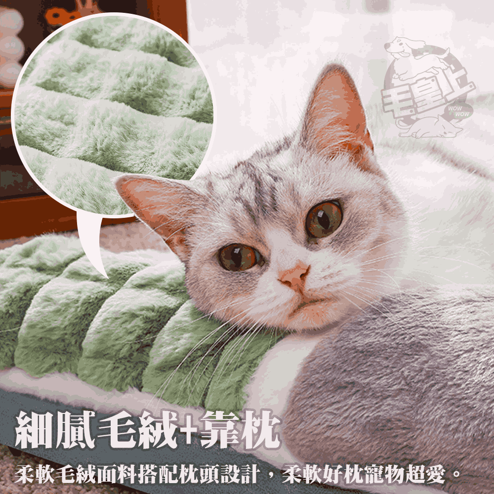 【毛皇上】❤寵物用品 加厚枕頭睡床 加厚寵物床 可拆式 可拆式寵物窩 寵物睡墊 寵物床墊 狗床 貓窩狗窩【WOWWOW】-細節圖4