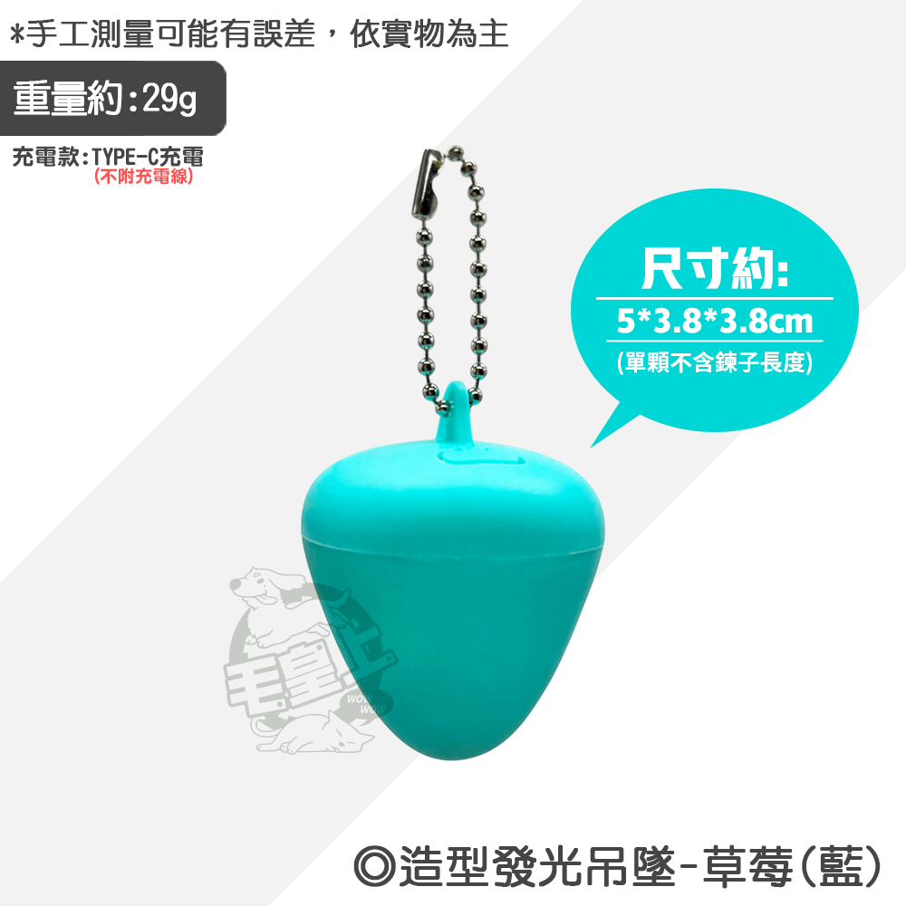 【毛皇上】❤寵物用品 造型發光吊墜燈 六角/星星/草莓 寵物吊飾 充電款 發光吊墜 夜間發光 狗狗項圈【WOWWOW】-規格圖9