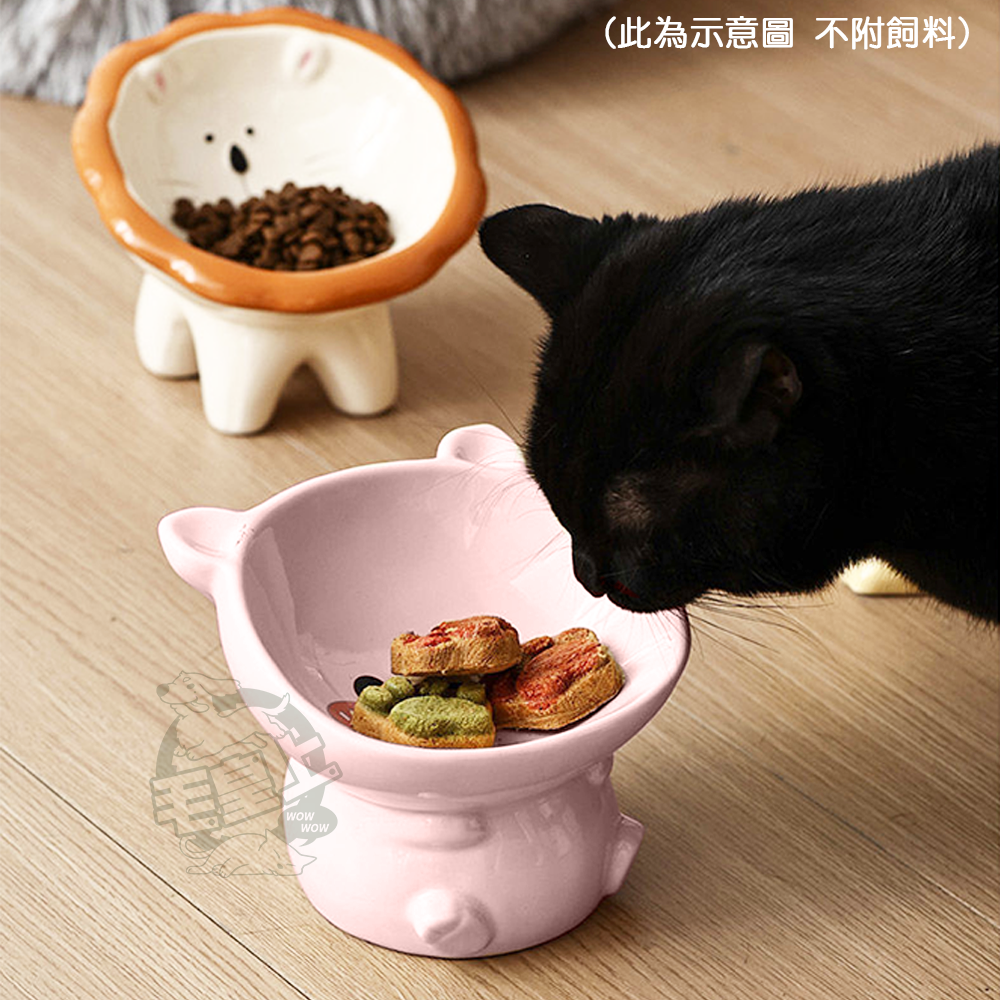 【毛皇上】❤寵物用品 動物造型陶瓷碗 陶瓷碗 可愛動物 餵食碗 飼料碗 高腳碗 貓狗碗 寵物碗【WOWWOW】-細節圖8