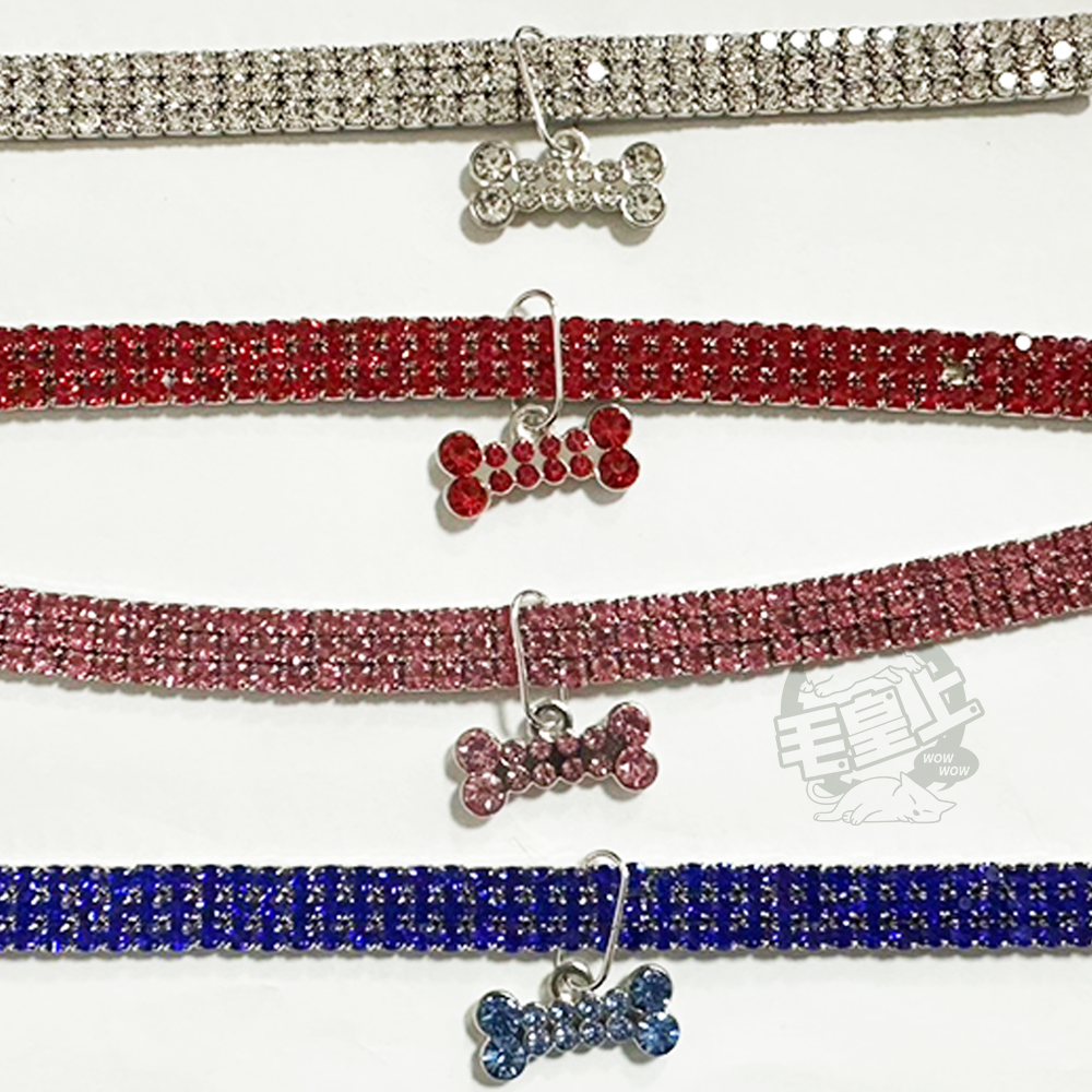 【毛皇上】❤寵物用品 寵物萊茵石項圈 萊茵石裝飾 彈性伸縮 項圈 貓狗飾品 寵物飾品 寵物項圈【WOWWOW】-細節圖3