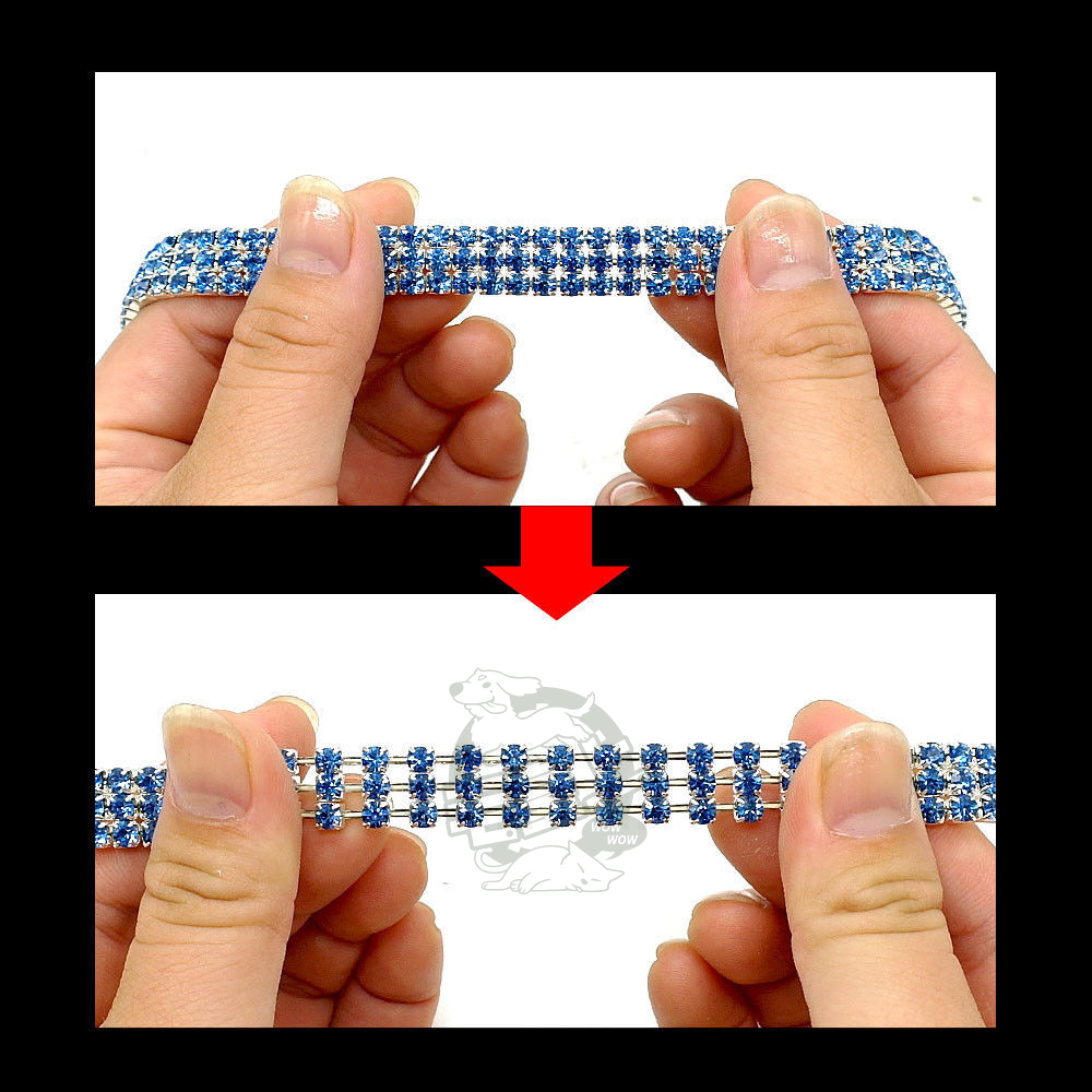 【毛皇上】❤寵物用品 寵物萊茵石項圈 萊茵石裝飾 彈性伸縮 項圈 貓狗飾品 寵物飾品 寵物項圈【WOWWOW】-細節圖7