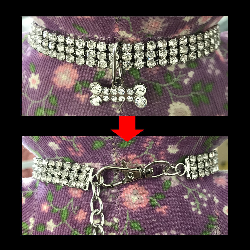 【毛皇上】❤寵物用品 寵物萊茵石項圈 萊茵石裝飾 彈性伸縮 項圈 貓狗飾品 寵物飾品 寵物項圈【WOWWOW】-細節圖8