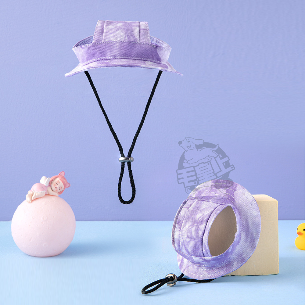 【毛皇上】❤寵物用品 寵物遮陽帽 漁夫帽 遮陽帽 露耳帽 透氣棉質 可調節防脫落 貓狗通用 寵物帽子【WOWWOW】-細節圖6