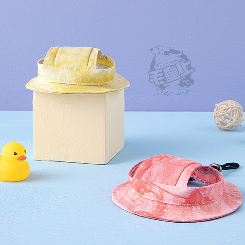 【毛皇上】❤寵物用品 寵物遮陽帽 漁夫帽 遮陽帽 露耳帽 透氣棉質 可調節防脫落 貓狗通用 寵物帽子【WOWWOW】-細節圖7