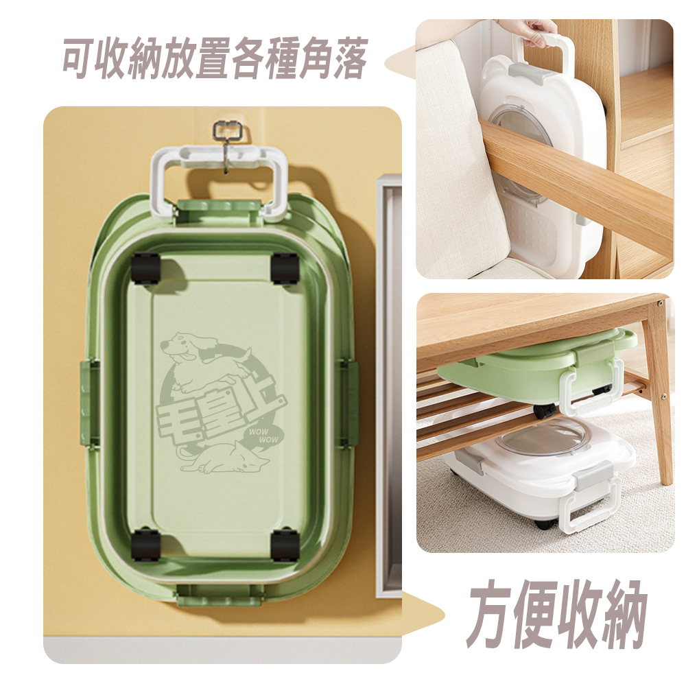 【毛皇上】❤寵物用品 折疊飼料桶 密封桶 超大容量 飼料桶 米桶 防潮箱 折疊收納 廚房收納 寵物儲糧桶【WOWWOW】-細節圖7