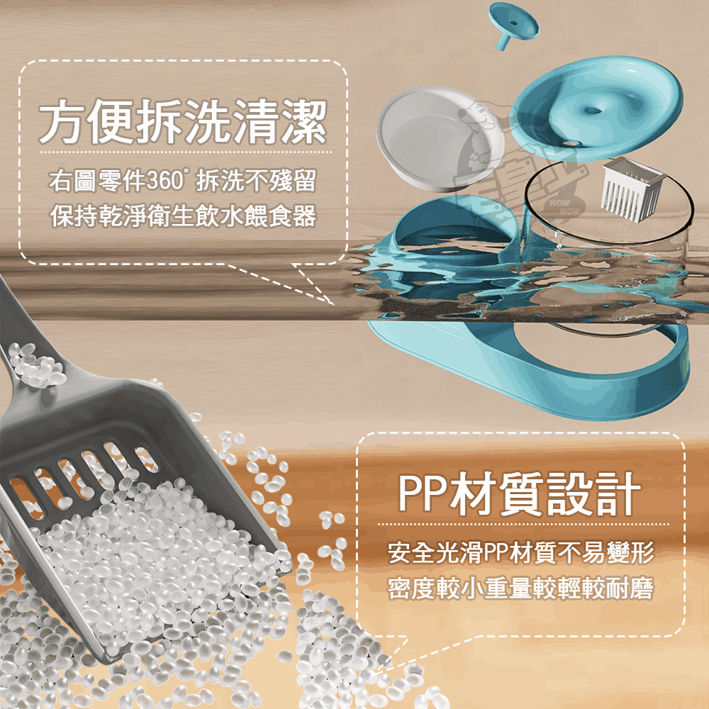 【毛皇上】❤寵物用品 循環飲水餵食器 陶瓷碗 1200ML大容量飲水 貓喝水機 貓碗 自動飲水機【WOWWOW】-細節圖6