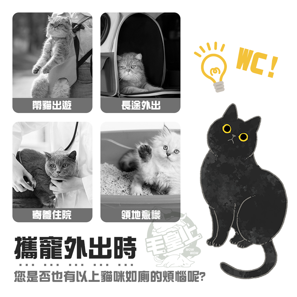 【毛皇上】可折疊貓砂盆 牛津布 拉鍊蓋款式 貓便盆 貓廁所 貓尿盆 外出貓砂盆-細節圖2