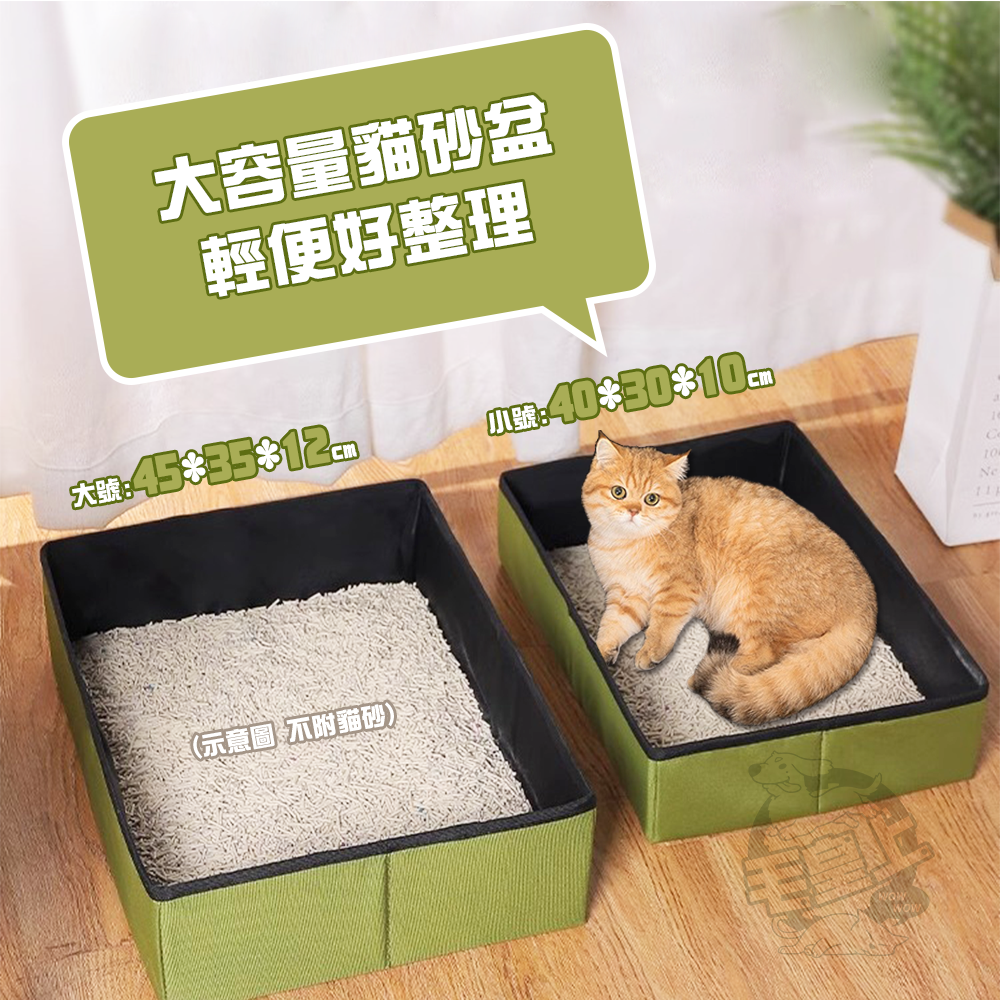 【毛皇上】可折疊貓砂盆 牛津布 拉鍊蓋款式 貓便盆 貓廁所 貓尿盆 外出貓砂盆-細節圖6
