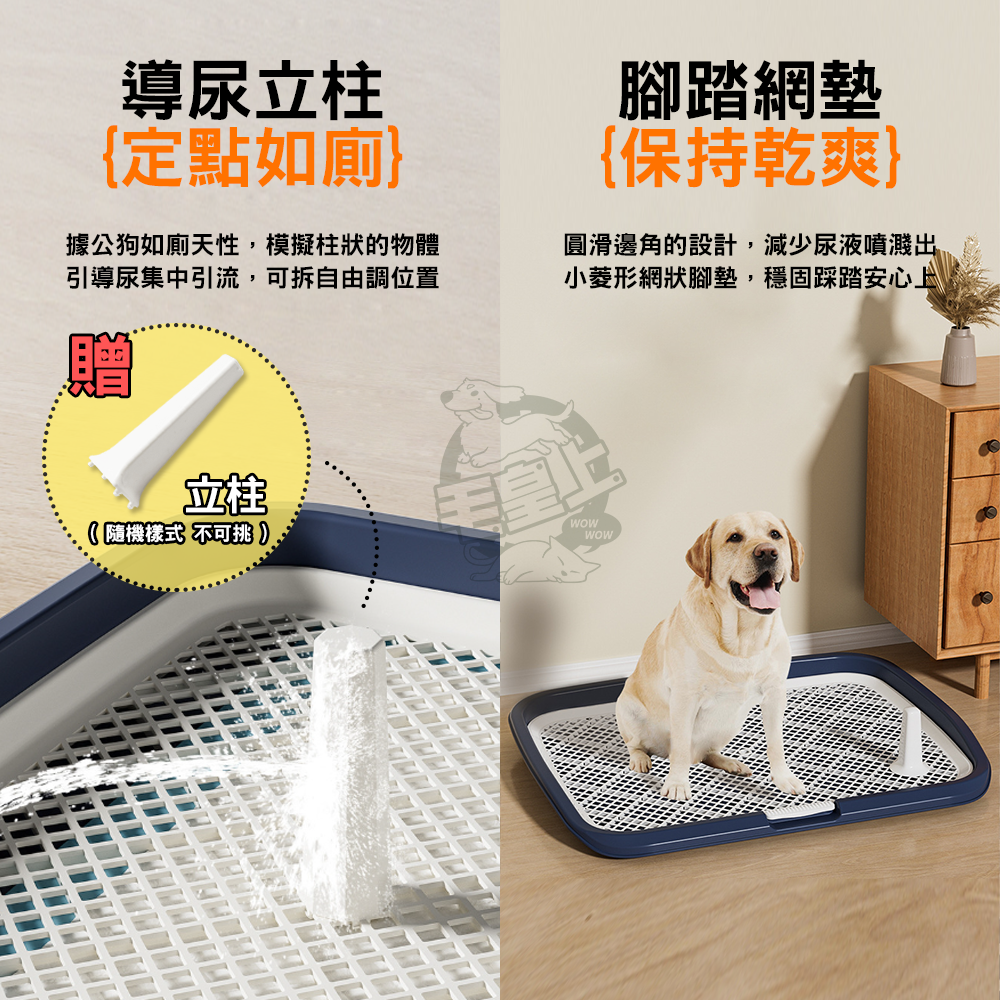 【毛皇上】❤狗尿盆 寵物尿盆 65CM尿盆 一體式 狗廁所 寵物用品【WOWWOW】-細節圖5