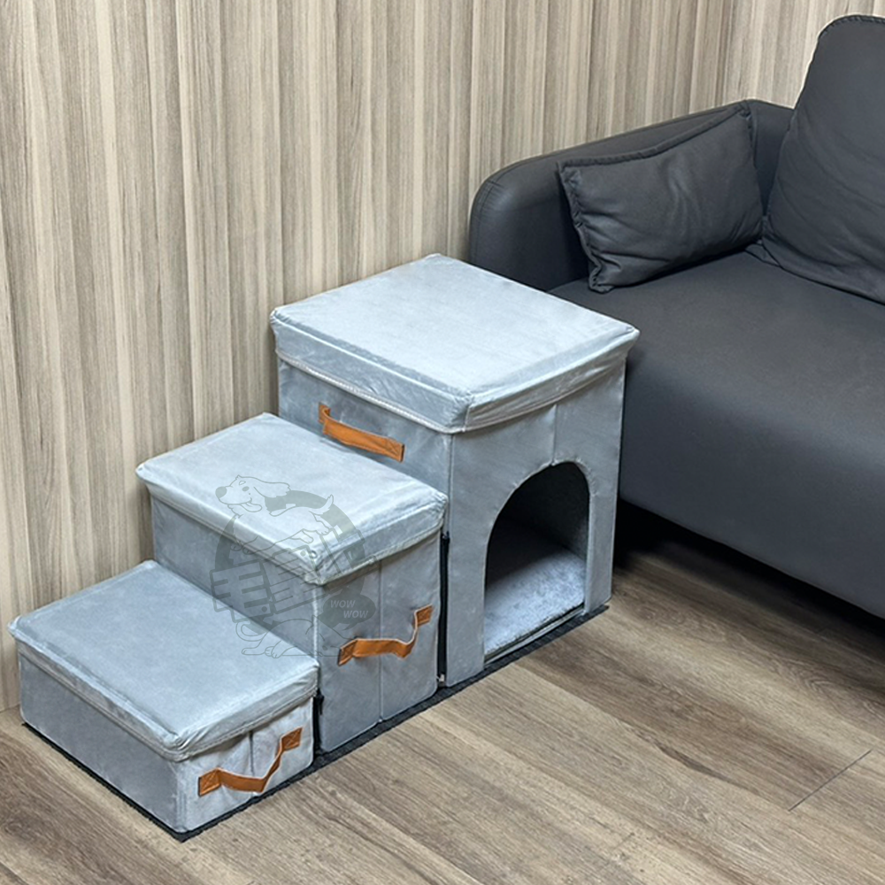 【毛皇上】❤寵物階梯 可收納寵物階梯 三層收納盒 收納盒 貓窩 貓狗用品-細節圖6