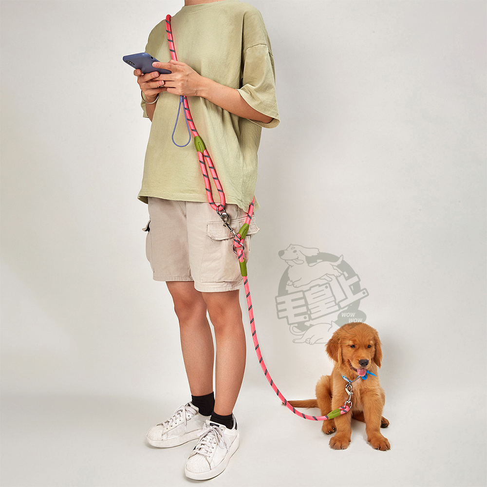 【毛皇上】❤寵物牽繩 跨肩牽繩 防爆衝 牽引繩 狗狗牽繩 外出散步-細節圖7
