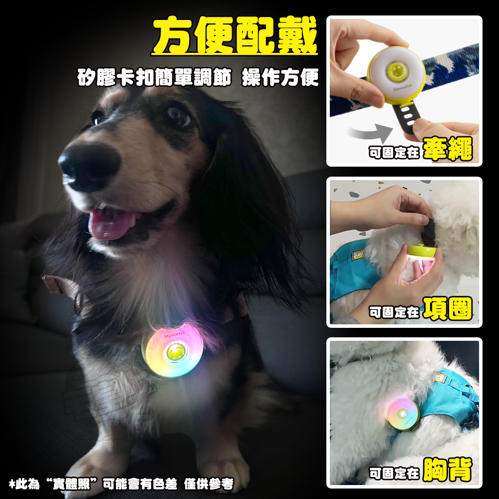 【毛皇上】❤寵物夜行燈 寵物安全燈 寵物吊飾 充電款 LED發光吊燈 夜間散步-細節圖4