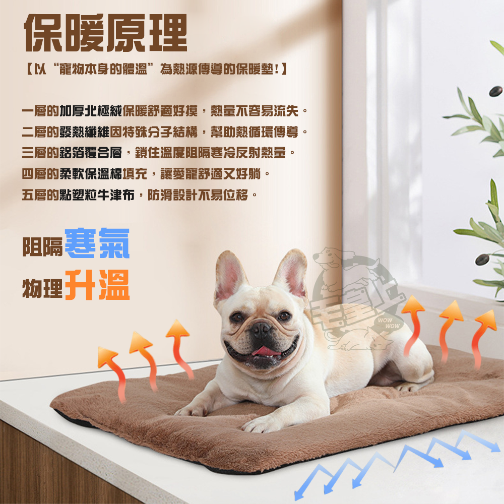 【毛皇上】寵物發熱墊 無須插電 自熱墊 睡墊 地墊 恆溫墊 寵物保暖墊-細節圖3