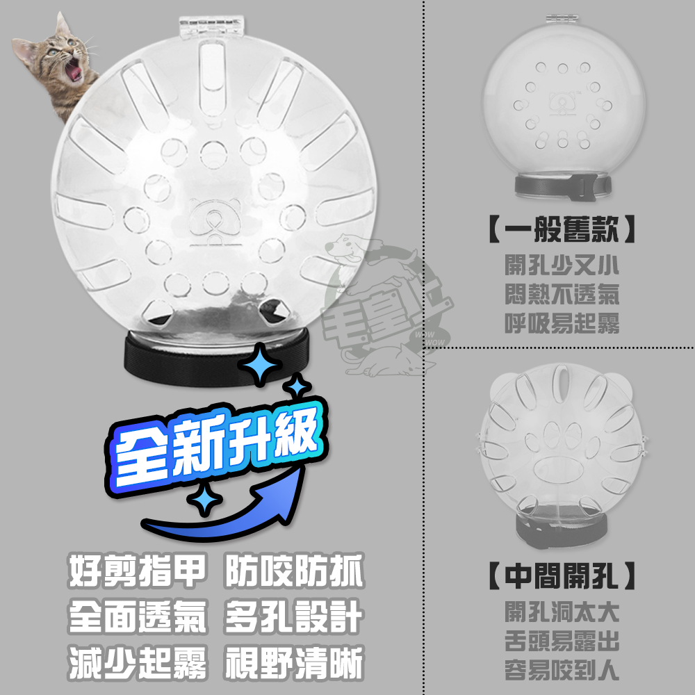 【毛皇上】貓咪太空球罩 太空頭套 透明球罩 防咬神器 剪指甲 防咬頭套 貓用頭套-細節圖2