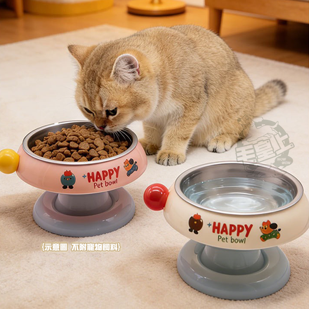 【毛皇上】冰淇淋護頸高腳碗 不鏽鋼碗 冰淇淋配色 餵食碗 高腳碗 寵物碗-細節圖8