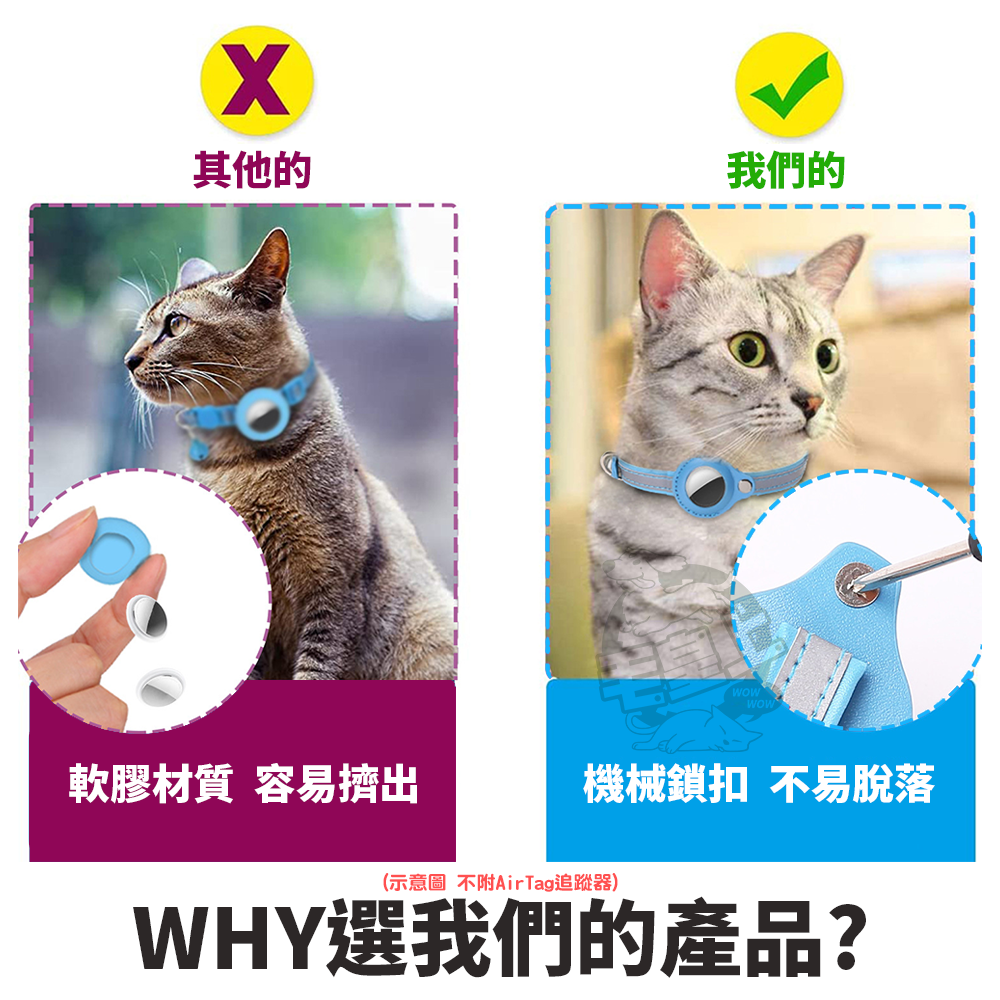 【毛皇上】AirTag寵物追蹤保護套 AirTag保護套 定位項圈 防走失 反光項圈 寵物項圈-細節圖2