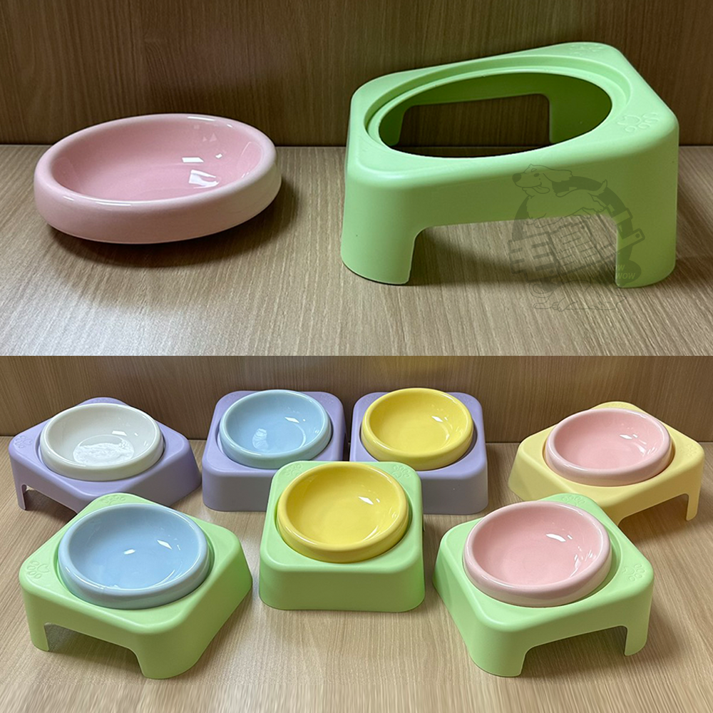 【毛皇上】莫蘭迪護頸陶瓷碗 陶瓷碗 加高碗 莫蘭迪配色 餵食碗 飼料碗 寵物碗-細節圖8
