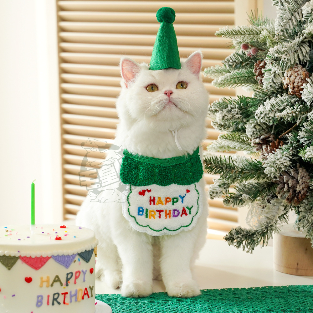 【毛皇上】寵物生日配件 派對帽 生日帽 生日圍兜 生日領巾 寵物生日派對 寵物慶生 貓狗飾品-細節圖3
