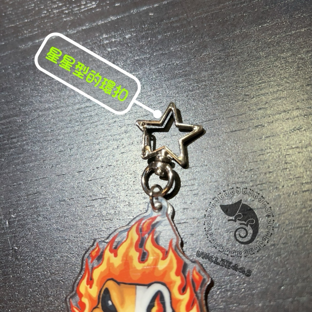 蛋叔叔-惡酷-Fire & Evil壓克力吊飾/三小爬寵/守宮吊飾/3little Reptile/惡靈戰警/鑰匙圈吊牌-細節圖3