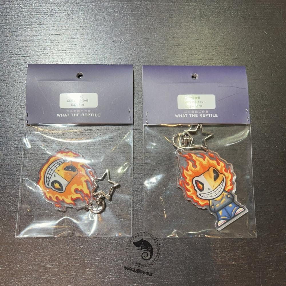蛋叔叔-惡酷-Fire & Evil壓克力吊飾/三小爬寵/守宮吊飾/3little Reptile/惡靈戰警/鑰匙圈吊牌-細節圖6