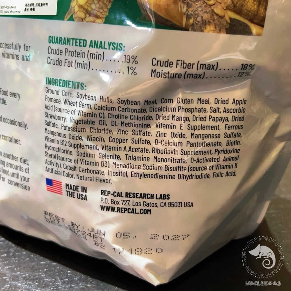 蛋叔叔-Rep-Cal陸龜專用飼料/陸龜飼料/蘇卡達/紅腿/赫曼/緣翹/豹龜/藍舌蜥飼料/烏龜飼料/彩色飼料-細節圖6